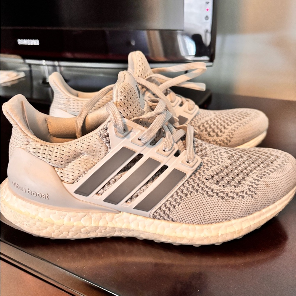 Adidas Running Shoes in Gray and Cream